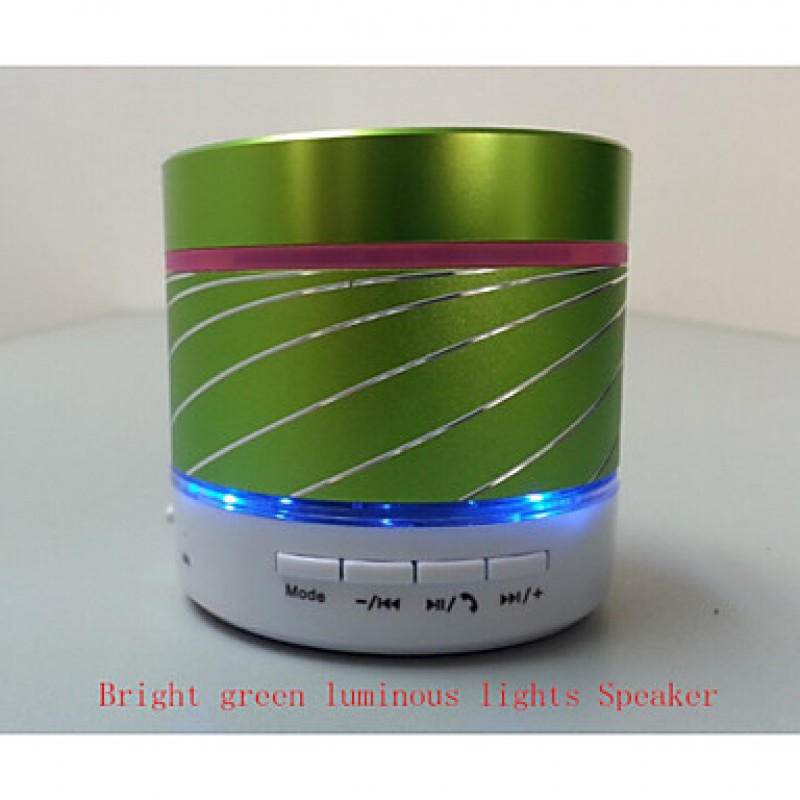 Cylindrical Colorful LED Lights Mini Stereo Bluetooth Hands-free Phone Conversation Speaker Card