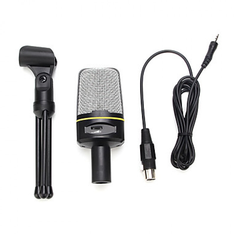 2017 New Useful hot wired high quality stereo condenser microphone with holder clip for chatting karaoke portable PC