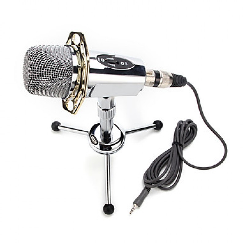 2017 New Useful hot wired high quality stereo condenser microphone with holder clip for chatting karaoke portable PC