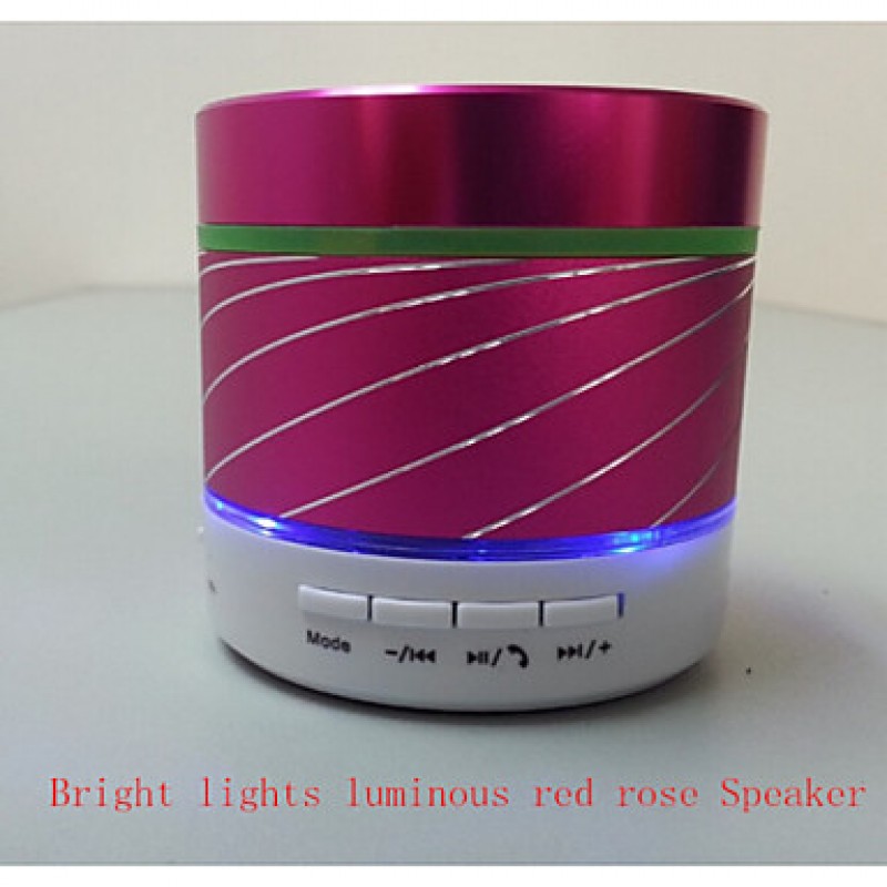 Cylindrical Colorful LED Lights Mini Stereo Bluetooth Hands-free Phone Conversation Speaker Card  
