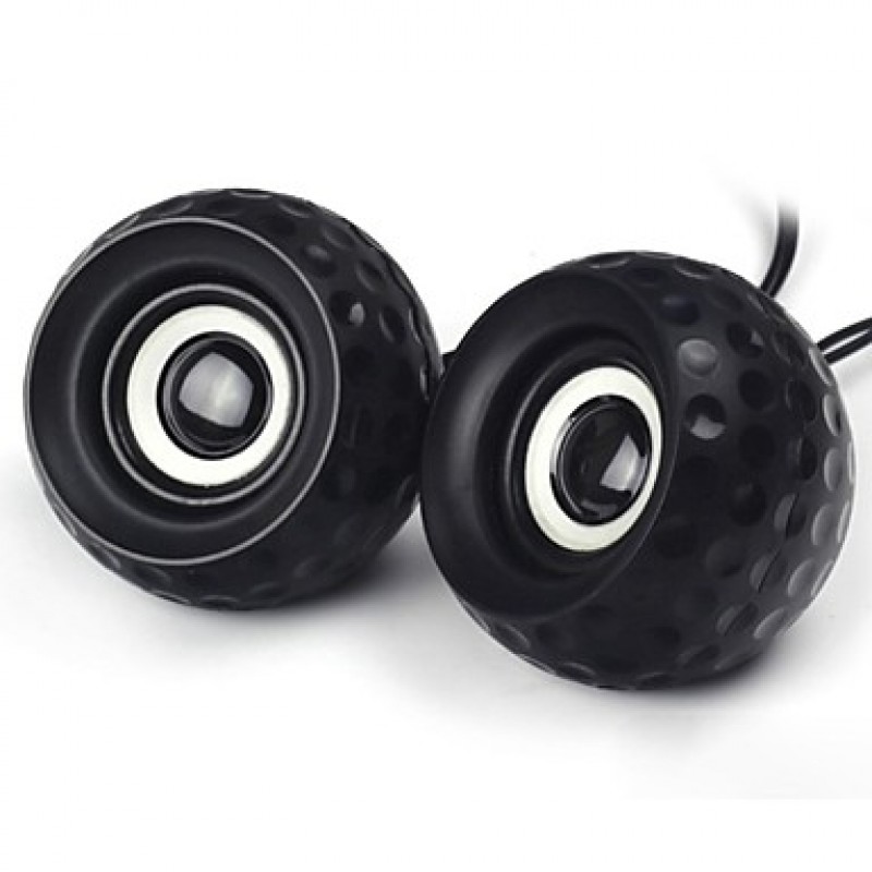 Golf Style  Protable USB 2.0 Speaker for PC / Cellphone / MP3 / DVD 1-Pair  