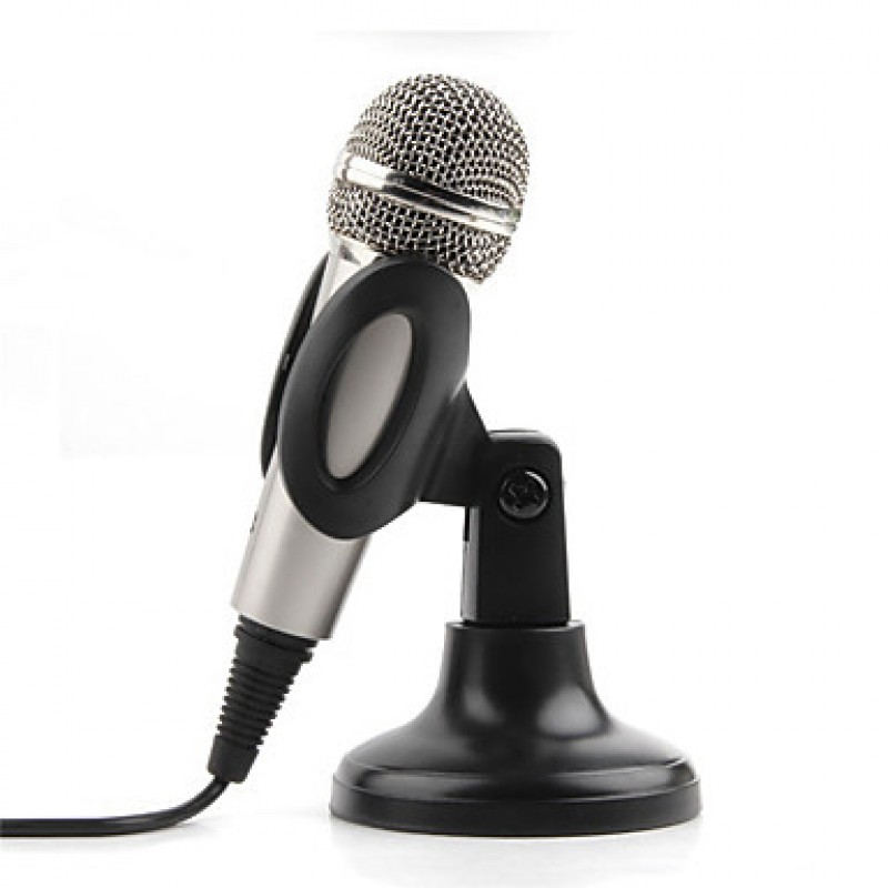 Hot saleAudio Sound Recording Condenser Microphone with Shock Mount Holder Clip with locking knob 3.5mm aux jack Mobile phone microphone