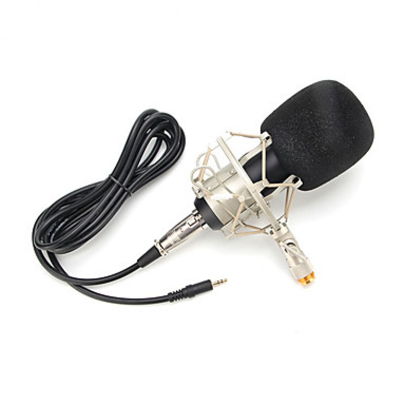 2017 New Useful hot wired high quality stereo condenser microphone with holder clip for chatting karaoke portable PC