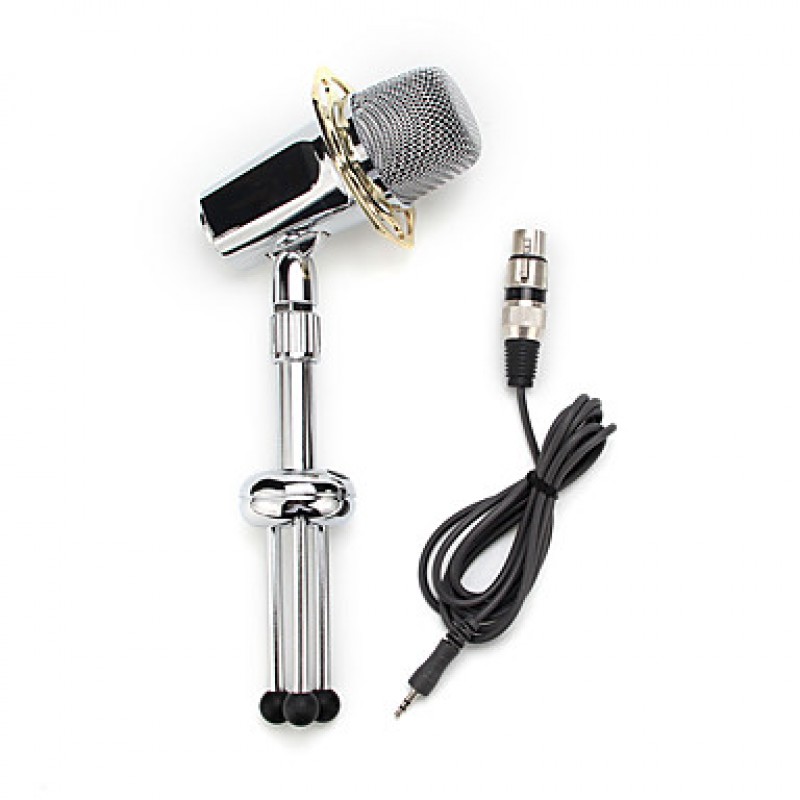 2017 New Useful hot wired high quality stereo condenser microphone with holder clip for chatting karaoke portable PC