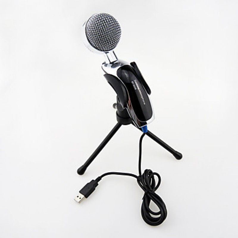 2017 New USB Useful hot wired high quality stereo condenser microphone with holder clip for chatting karaoke portable PC
