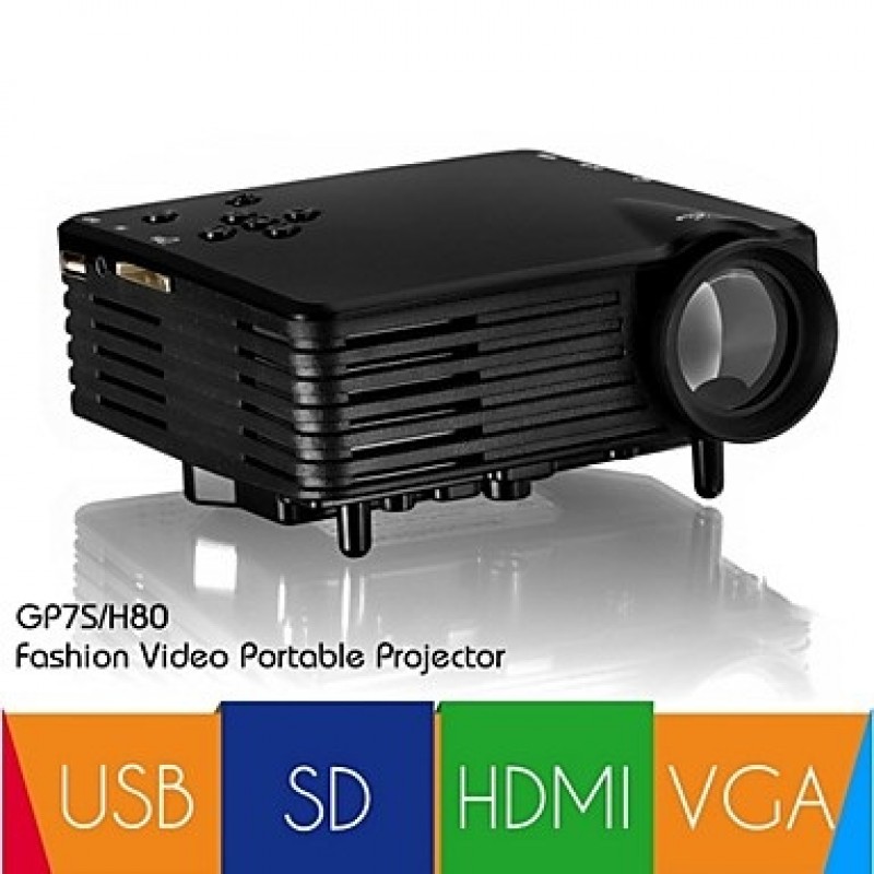 Micro Projector EMP Series GP7S,With HDMI/USB/SD/Video All in One for Video Game  