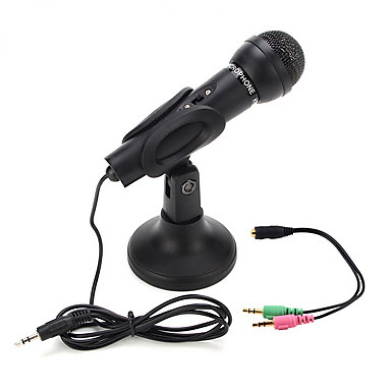 Hot saleAudio Sound Recording Condenser Microphone with Shock Mount Holder Clip with locking knob 3.5mm aux jack Mobile phone microphone