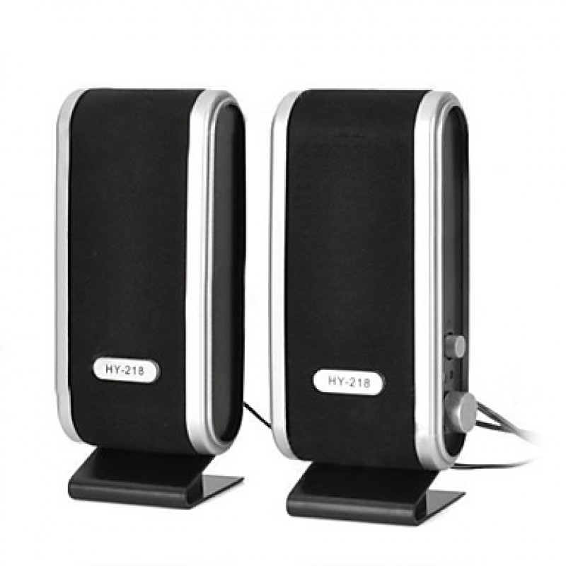 Mini USB Power 8W Speakers - Black + Silver (2 PCS)  