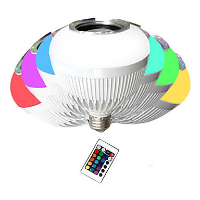 Acoustic Bass Wireless Remote Control Bluetooth LED Speaker Light Bulb 