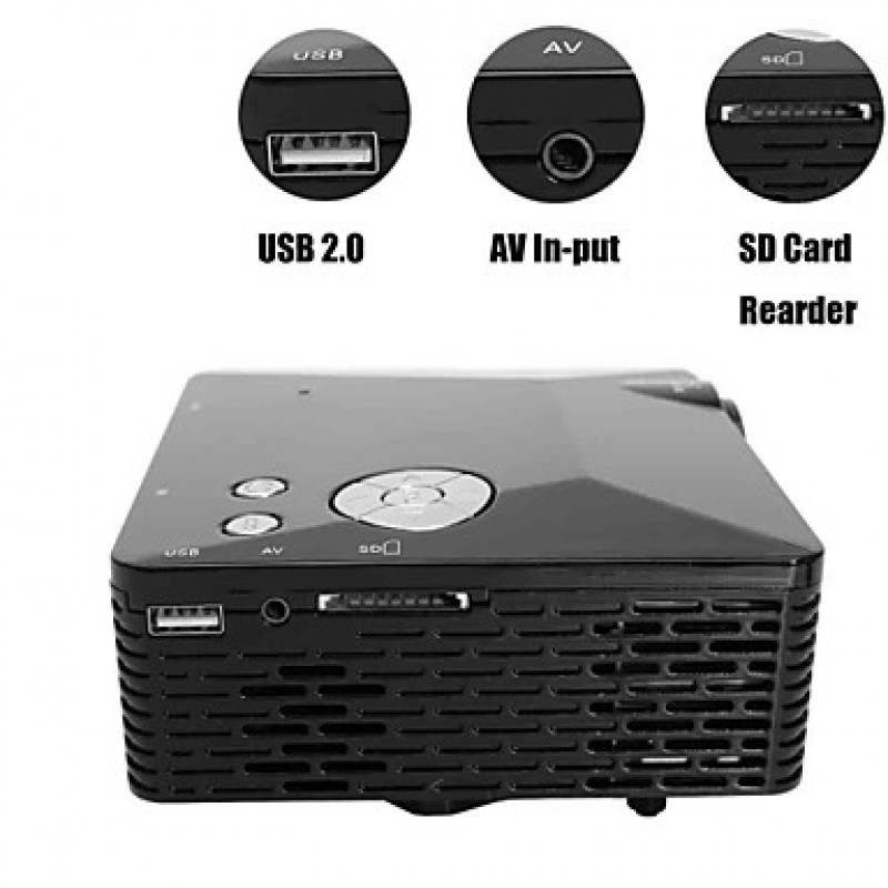 LP-6B Portable FHD 1080P LED Projector w/ HDMI, VAG, USB 2.0, AV, SD  