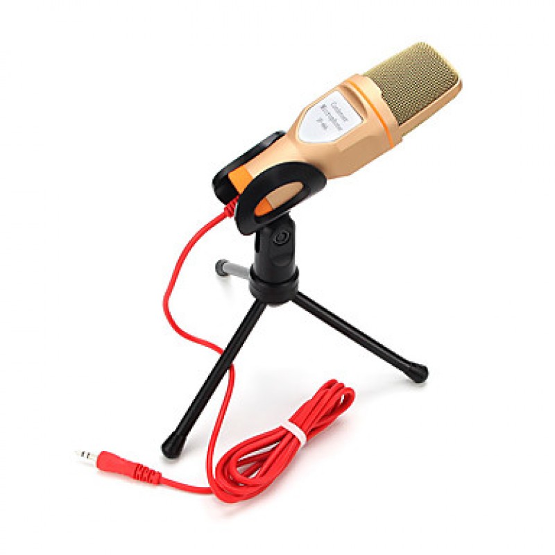 2017 New Useful hot wired high quality stereo condenser microphone with holder clip for chatting karaoke portable PC