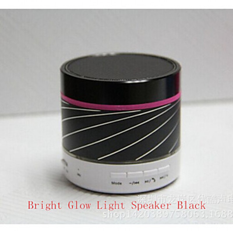 Cylindrical Colorful LED Lights Mini Stereo Bluetooth Hands-free Phone Conversation Speaker Card  