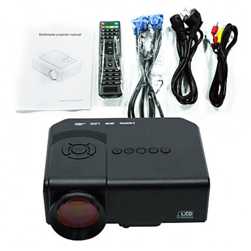 Mini LED Projector Support 1080p HD Video with HDMI, USB, SD, TV, VGA Inputs Portable Mini Projector  